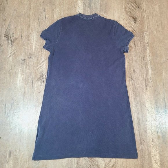 Polo Ralph Lauren Womens The Mesh Mini Dress Navy Blue Large Short Sleeve Cotton - Picture 6 of 6